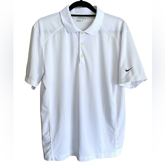 NIKE Golf Tour Performance Polo Men’s Size Medium White Short Sleeve Dri-Fit - Picture 2 of 8